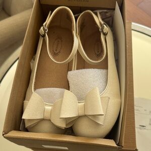 Joyfolie Cream Bow Mary Jane Shoes with Ankle Strap